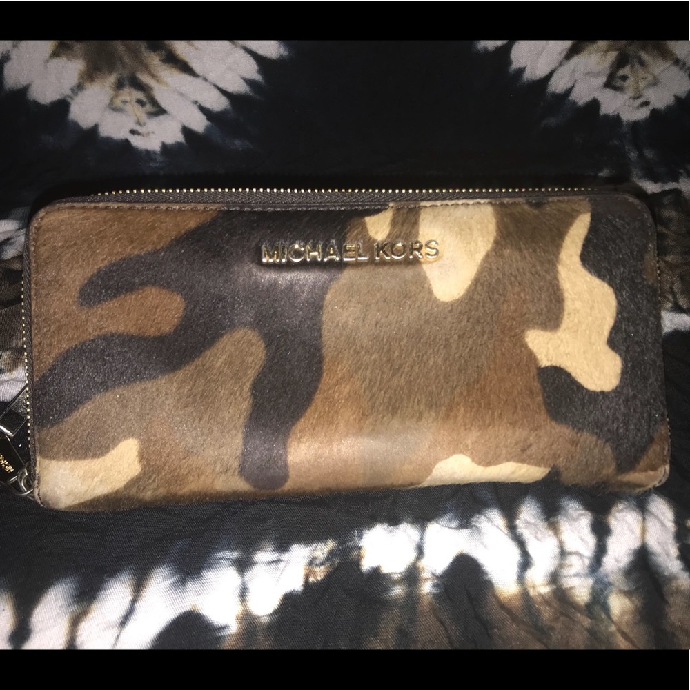 MK Camo Calf hair Wallet